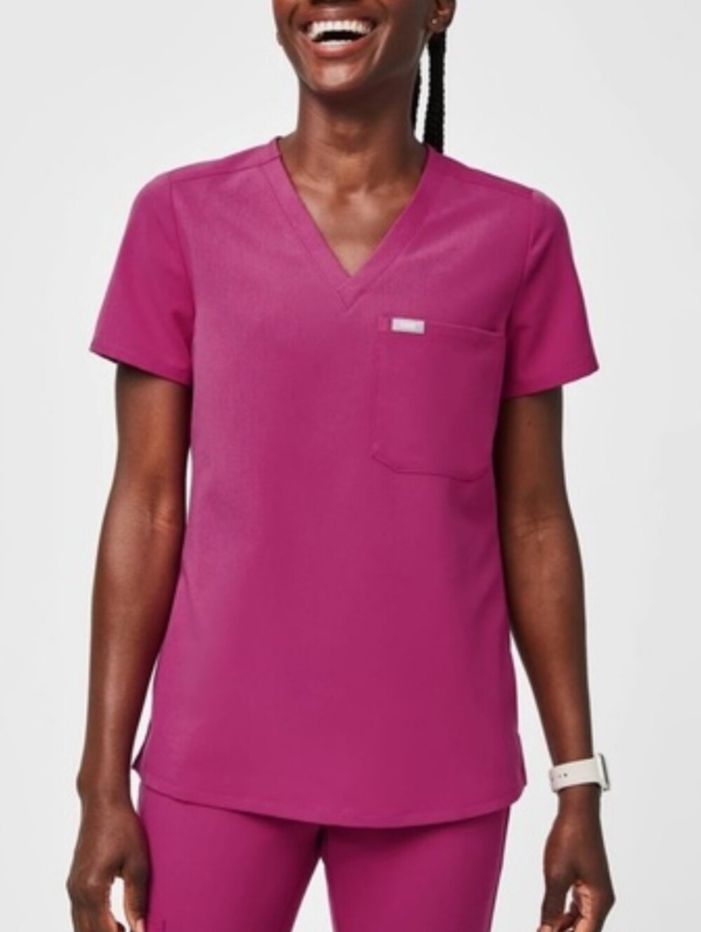 Figs Raspberry Sorbet Catarina Scrub Top pink Limited S